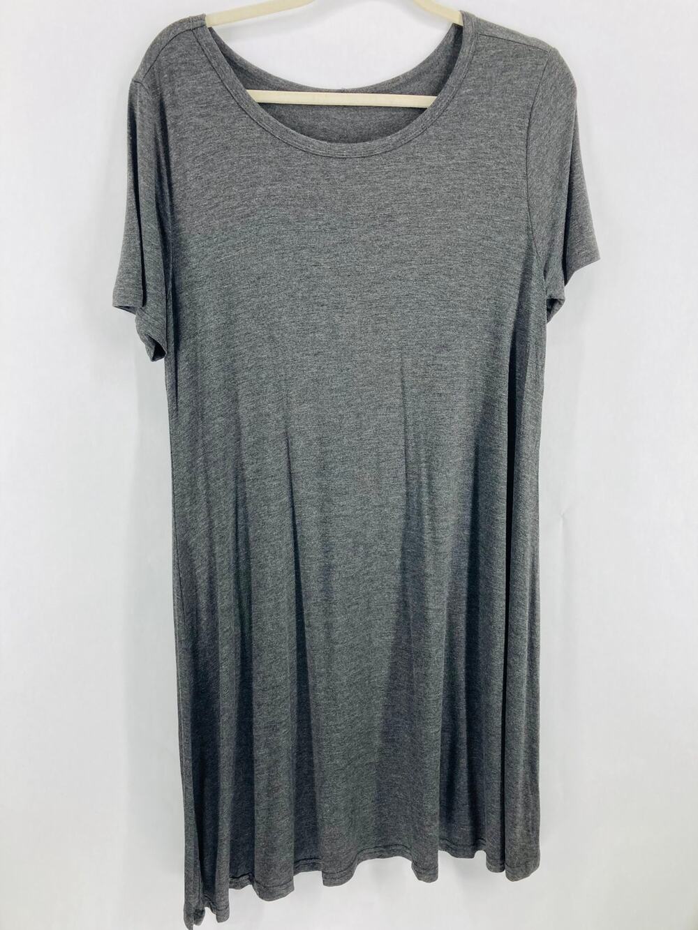 Unbranded Heathered Static Gray Short Sleeve Mini T-Shirt Dress Women's